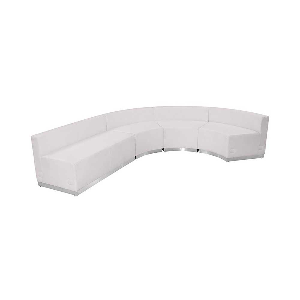 Melrose White LeatherSoft Reception Configuration, 4 Pieces