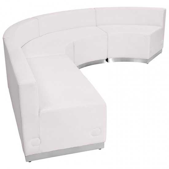 Melrose White LeatherSoft Reception Configuration, 4 Pieces