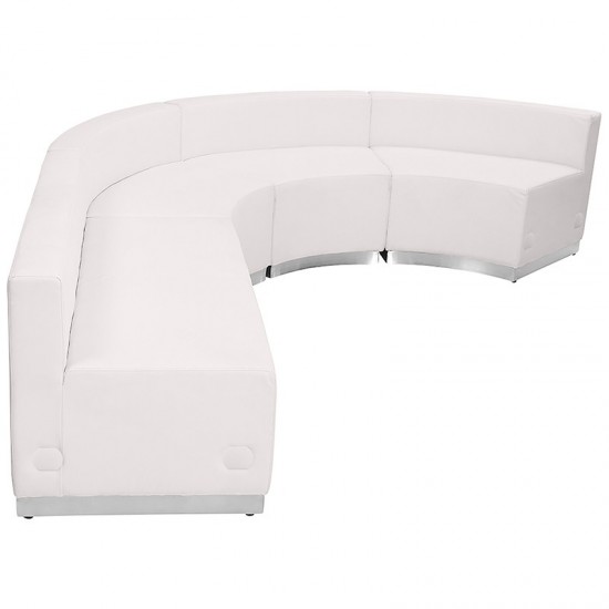 Melrose White LeatherSoft Reception Configuration, 4 Pieces