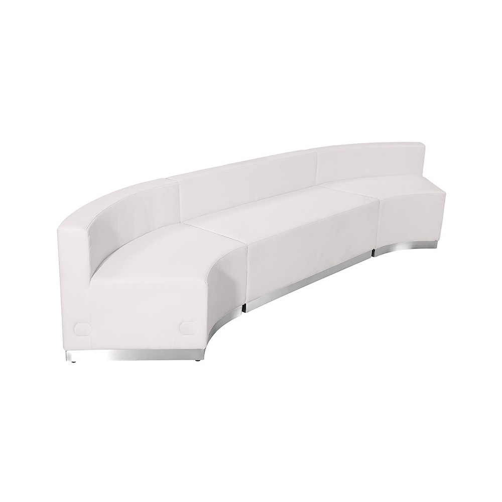 Melrose White LeatherSoft Reception Configuration, 3 Pieces