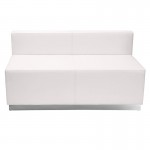 Melrose White LeatherSoft Reception Configuration, 3 Pieces