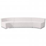 Melrose White LeatherSoft Reception Configuration, 3 Pieces