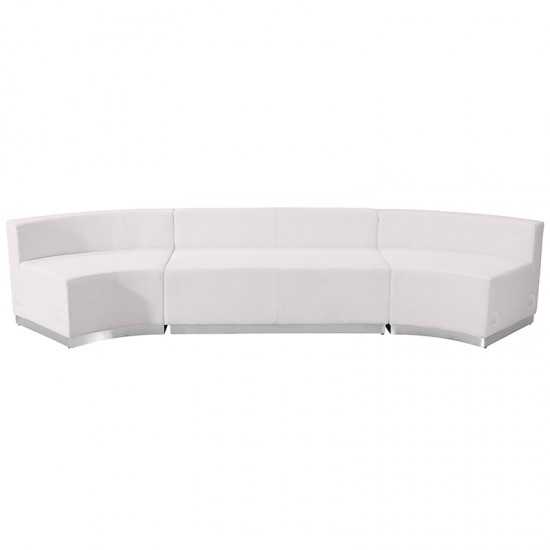 Melrose White LeatherSoft Reception Configuration, 3 Pieces