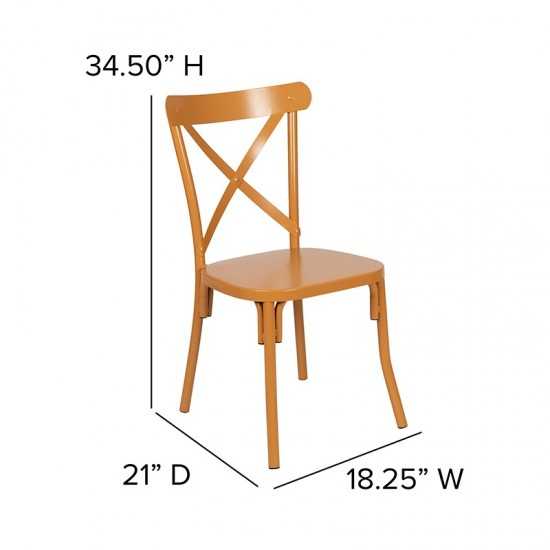 Metal Cross Back Chair (Natural)