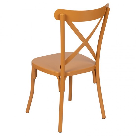 Metal Cross Back Chair (Natural)