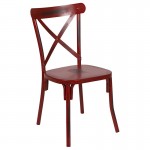 Rustic Distressed Metal Cross Back Chair (Red)