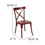 Rustic Distressed Metal Cross Back Chair (Red)