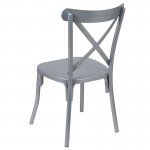 Rustic Distressed Metal Cross Back Chair (Silver)