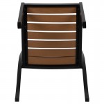 Outdoor Side Chair with Faux Teak Poly Slats