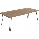 Union Square Collection Sonoma Oak Wood Grain Finish Coffee Table with Black Metal Legs