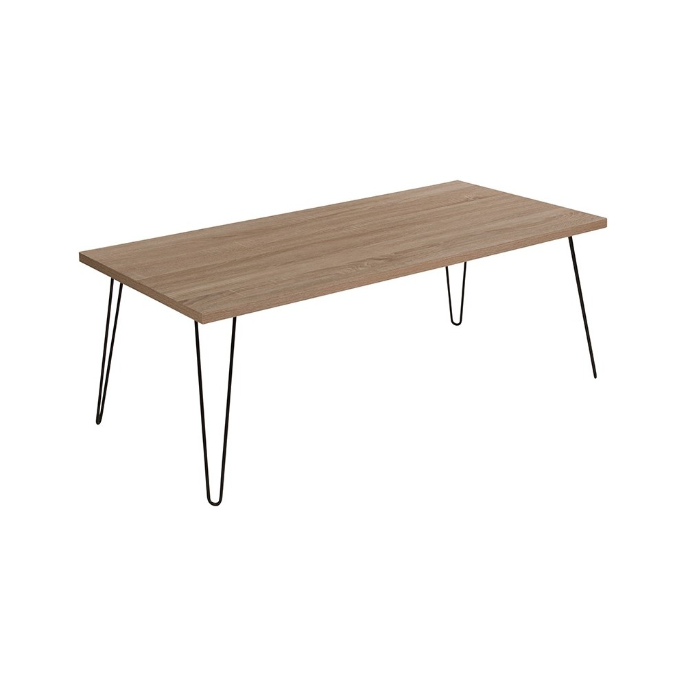 Union Square Collection Sonoma Oak Wood Grain Finish Coffee Table with Black Metal Legs Union Square Collection Sonoma Oak Wood Grain Finish Coffee Table with Black Metal Legs