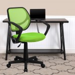 Low Back Green Mesh Swivel Task Office Chair with Arms