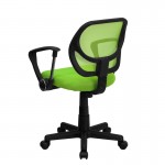 Low Back Green Mesh Swivel Task Office Chair with Arms