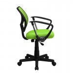 Low Back Green Mesh Swivel Task Office Chair with Arms