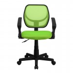 Low Back Green Mesh Swivel Task Office Chair with Arms