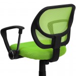 Low Back Green Mesh Swivel Task Office Chair with Arms