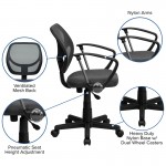 Low Back Gray Mesh Swivel Task Office Chair with Arms