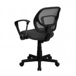 Low Back Gray Mesh Swivel Task Office Chair with Arms