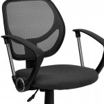 Low Back Gray Mesh Swivel Task Office Chair with Arms