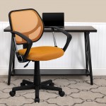 Low Back Orange Mesh Swivel Task Office Chair with Arms