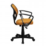 Low Back Orange Mesh Swivel Task Office Chair with Arms