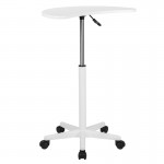 White Sit to Stand Mobile Laptop Computer Desk