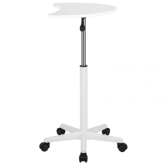 White Sit to Stand Mobile Laptop Computer Desk