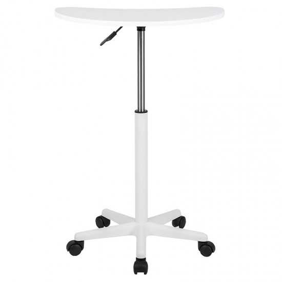 White Sit to Stand Mobile Laptop Computer Desk