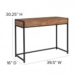 Cumberland Collection Computer Desk in Rustic Wood Grain Finish