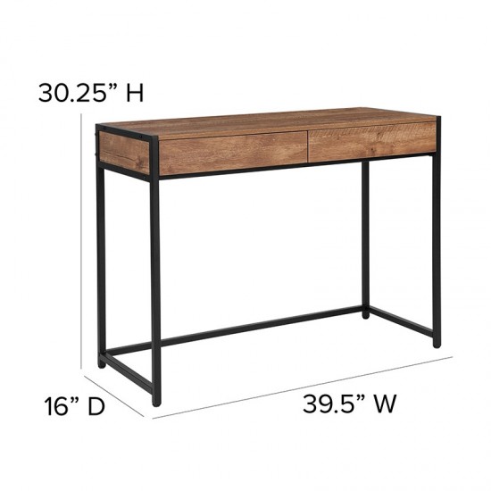 Cumberland Collection Computer Desk in Rustic Wood Grain Finish