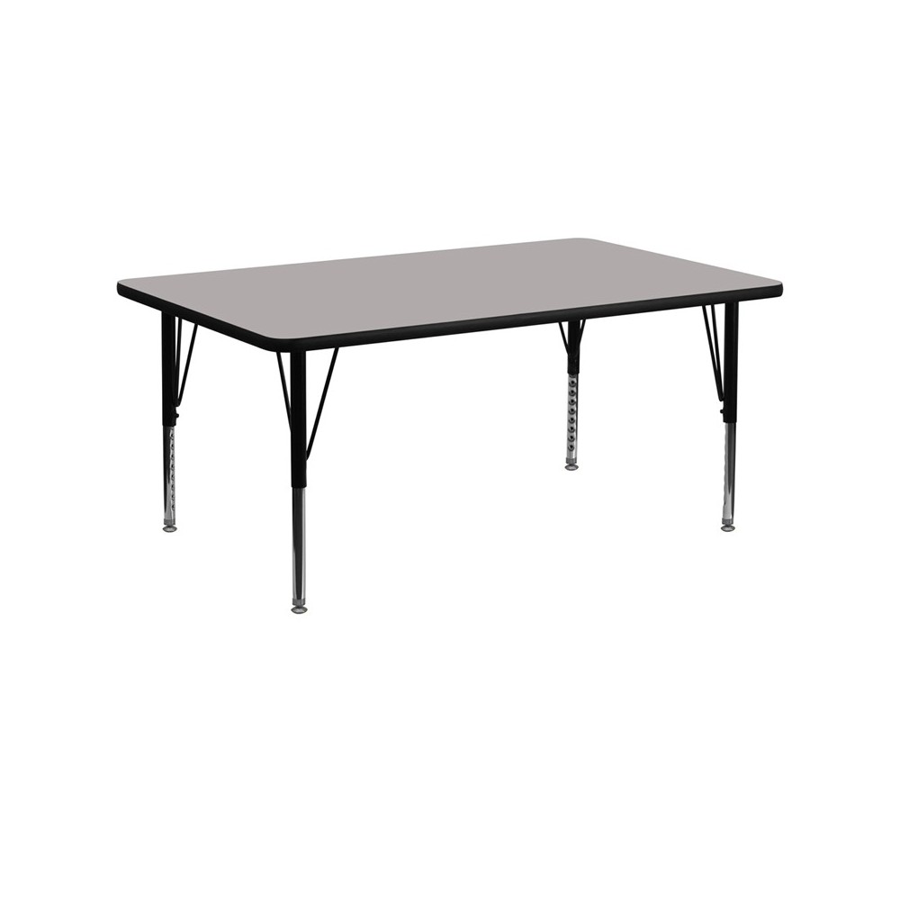 24''W x 60''L Rectangular Grey HP Laminate Activity Table - Height Adjustable Short Legs 24''W x 60''L Rectangular Grey HP Laminate Activity Table - Height Adjustable Short Legs