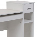 Highland Park White Computer Desk with Shelves and Drawer