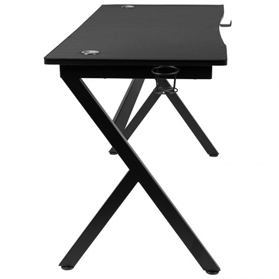 55" x 24" Extra Large Gaming Desk with Headphone Hook and Cup Holder - Free Mouse Pad