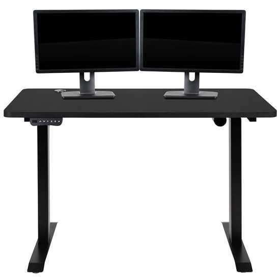 Electric Height Adjustable Standing Desk - Table Top 48" Wide - 24" Deep (Black)