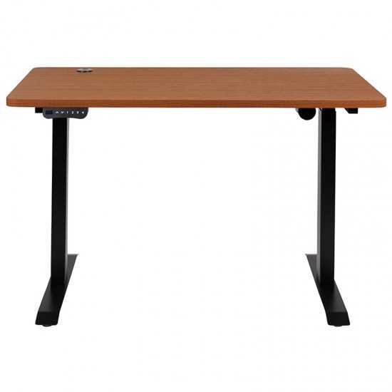 Electric Height Adjustable Standing Desk - Table Top 48" Wide - 24" Deep (Mahogany)