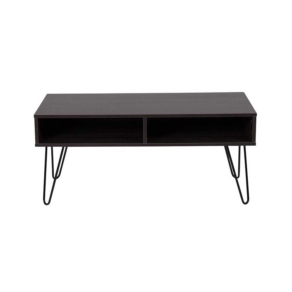 Oak Park Collection Driftwood Wood Grain Finish TV Stand with Black