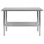 Stainless Steel 18 Gauge Work Table with Undershelf - NSF Certified - 48"W x 24"D x 34.5"H