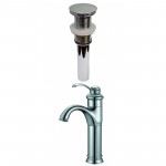 1 Hole CUPC Approved Lead Free Brass Faucet Set In Chrome Color - Drain Incl.