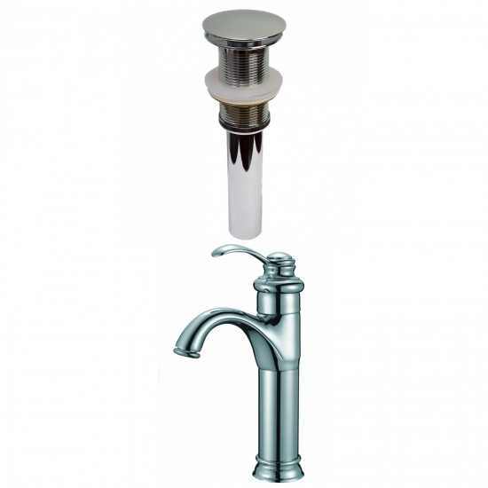 1 Hole CUPC Approved Lead Free Brass Faucet Set In Chrome Color - Drain Incl.