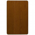 36''W x 72''L Rectangular Oak HP Laminate Activity Table - Height Adjustable Short Legs