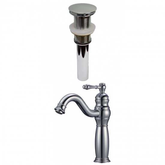 1 Hole CUPC Approved Lead Free Brass Faucet Set In Chrome Color - Drain Incl.