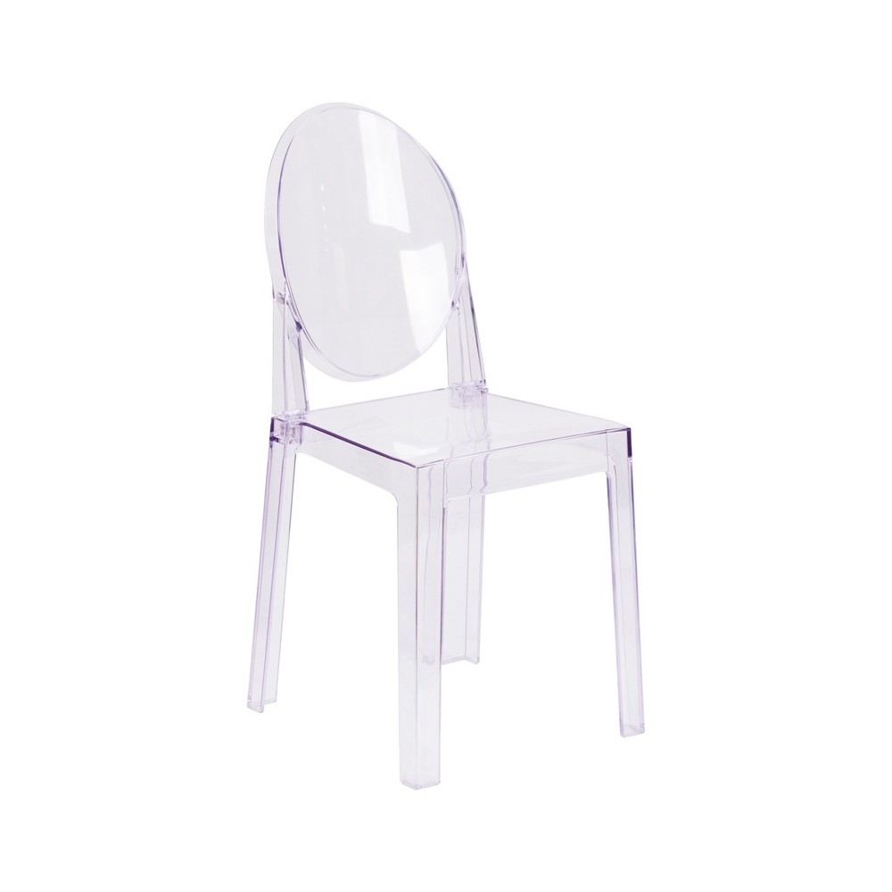 Ghost Chair with Oval Back in Transparent Crystal