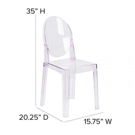 Ghost Chair with Oval Back in Transparent Crystal