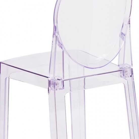 Ghost Chair with Oval Back in Transparent Crystal