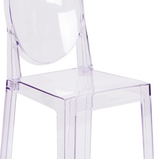 Ghost Chair with Oval Back in Transparent Crystal