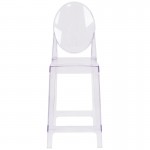 Ghost Counter Stool with Oval Back in Transparent Crystal