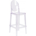 Ghost Barstool with Oval Back in Transparent Crystal