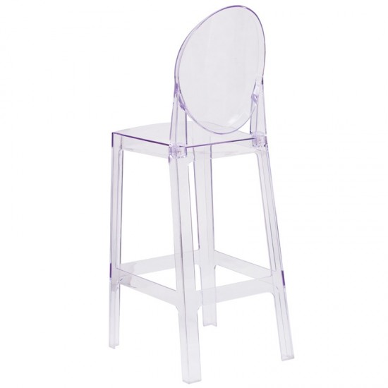 Ghost Barstool with Oval Back in Transparent Crystal