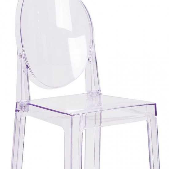 Ghost Barstool with Oval Back in Transparent Crystal