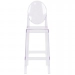 Ghost Barstool with Oval Back in Transparent Crystal